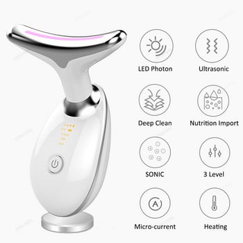 Συσκευή ομορφιάς προσώπου λαιμού LED Photon Therapy Skin Lifting Tighten Massager Reduce Double Chin Anti Writkle Remove Skin Care Tools