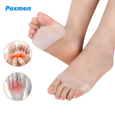 Pexmen 2/4 buc. Tampoane metatarsiene Ball of Foot Perne Gel Respirabil Tampă pentru antepicior pentru ameliorarea durerii Instrument de îngrijire a picioarelor pentru bărbați și femei