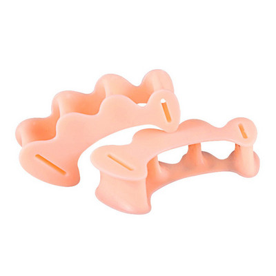 2 bucăți silicon trei găuri separator degete tratament ciocan degetele picior îndreptat Hallux Valgus corectare tampon de protecție instrument de îngrijire a picioarelor