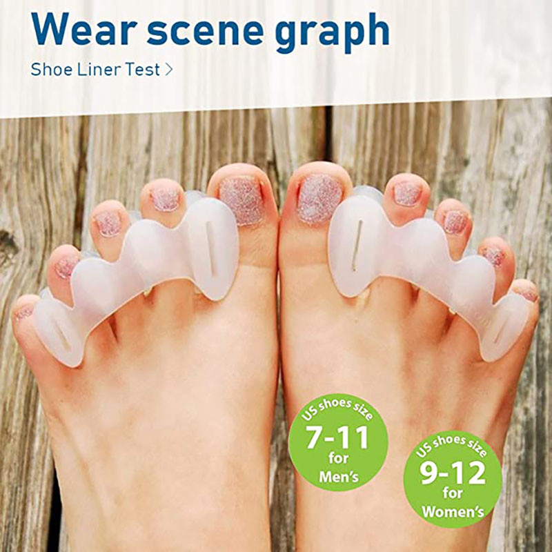 2 bucăți silicon trei găuri separator degete tratament ciocan degetele picior îndreptat Hallux Valgus corectare tampon de protecție instrument de îngrijire a picioarelor