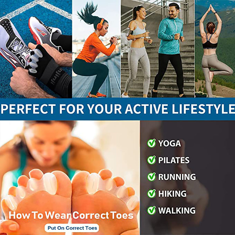 2 bucăți silicon trei găuri separator degete tratament ciocan degetele picior îndreptat Hallux Valgus corectare tampon de protecție instrument de îngrijire a picioarelor