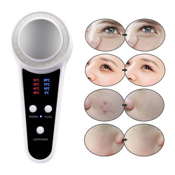 Hot Cold Hammer Facial LED Photon Therapy Beauty Device Повдигане на кожата Стягане Против бръчки Нагряване Охлаждащ компрес Масажор