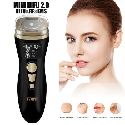 2.0 Mini HIFU gépi bőrápoló RF rádiófrekvenciás EMS mikroáram bőrfeszesítő lifting megereszkedett ráncok arcmasszírozó