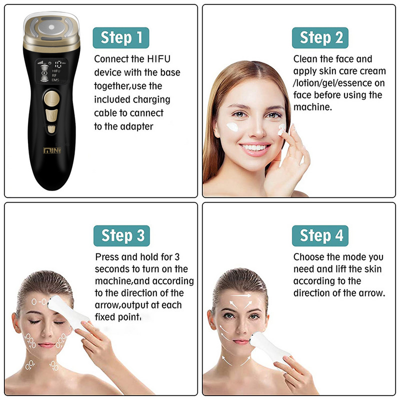 2.0 Mini HIFU Machine Skin Care Μικρορεύμα RF ραδιοσυχνοτήτων EMS για σύσφιξη δέρματος Lifting Sagging Wrinkles Face Massager