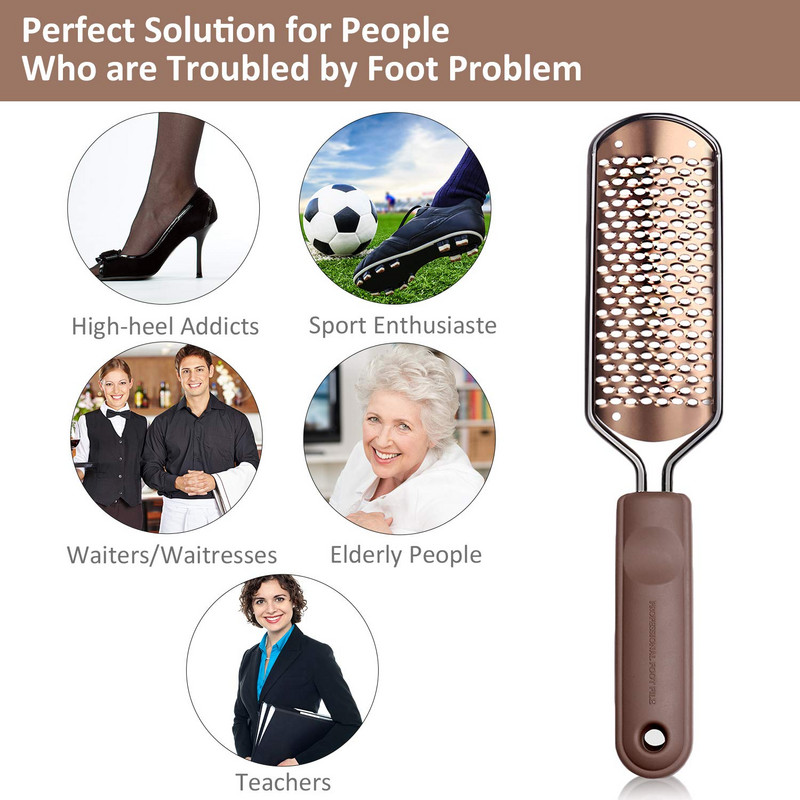 2 db Foot Rasp File lábápoló Hard Dead bőrkeményedés eltávolító Hámlasztó pedikűr Újrafelhasználható Easy Clean pedikűr eszközök Arany Fekete