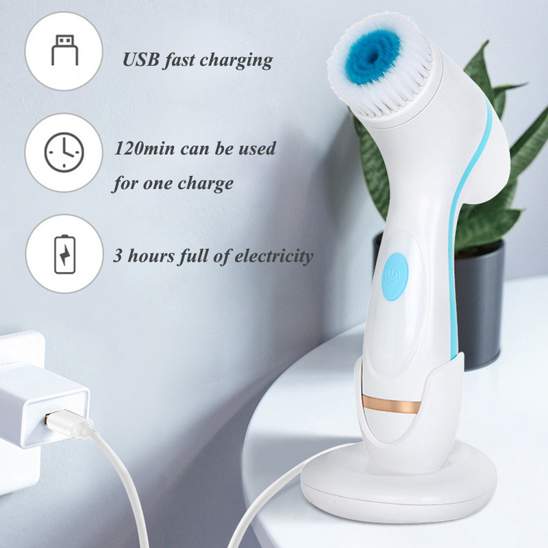 Arctisztító kefe Sonic Nu Face Spin kefekészlet Galvanica Facial Spa System a bőr mélytisztításához Távolítsa el a mitesszer gépet