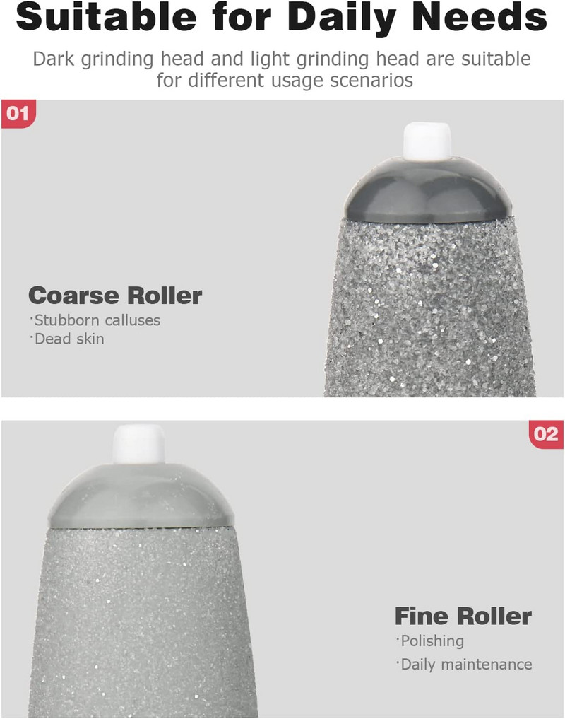 10/5 buc. Cap role de reumplere de schimb extra grosier, gri închis, pentru pedichiură electrică, instrumente pentru picior, accesorii pentru instrumente de îngrijire a picioarelor