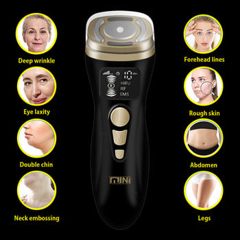 HIFU 2.0 Black Magic Mini HIFU Machine Ultrasound RF EMS Microcurrent Lifting Firming Tightening Skin Care Wrinkle Remove