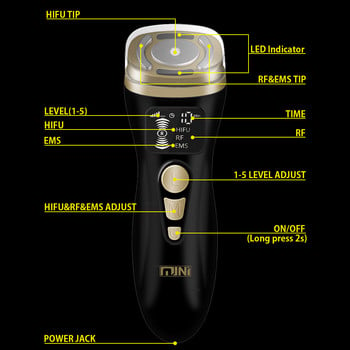 HIFU 2.0 Black Magic Mini HIFU Machine Ultrasound RF EMS Microcurrent Lifting Firming Tightening Skin Care Wrinkle Remove