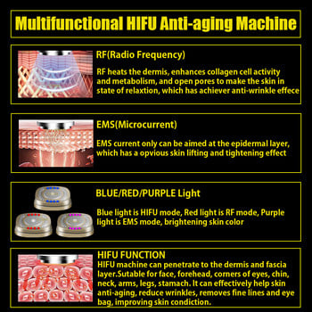 HIFU 2.0 Black Magic Mini HIFU Machine Ultrasound RF EMS Microcurrent Lifting Firming Tightening Skin Care Wrinkle Remove