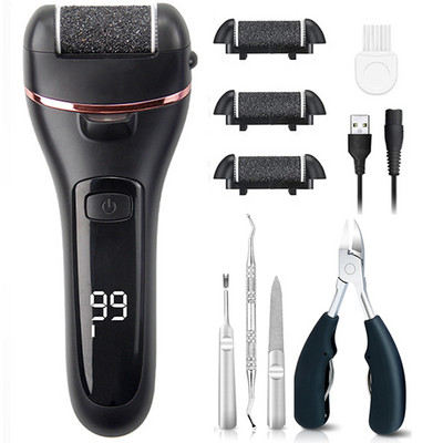 1+8 sada nových elektrických pilníkov na chodidlá na brúsenie päty, nástroje na pedikúru, profesionálna sada nástrojov na starostlivosť o nohy, odstraňovač odumretej stvrdnutej kože a mozoľov