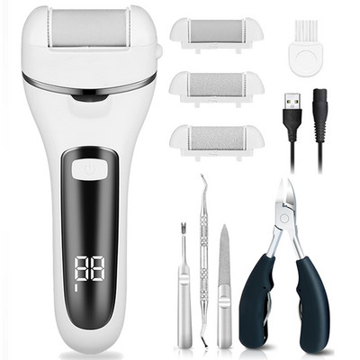 1+8 sada nových elektrických pilníkov na chodidlá na brúsenie päty, nástroje na pedikúru, profesionálna sada nástrojov na starostlivosť o nohy, odstraňovač odumretej stvrdnutej kože a mozoľov