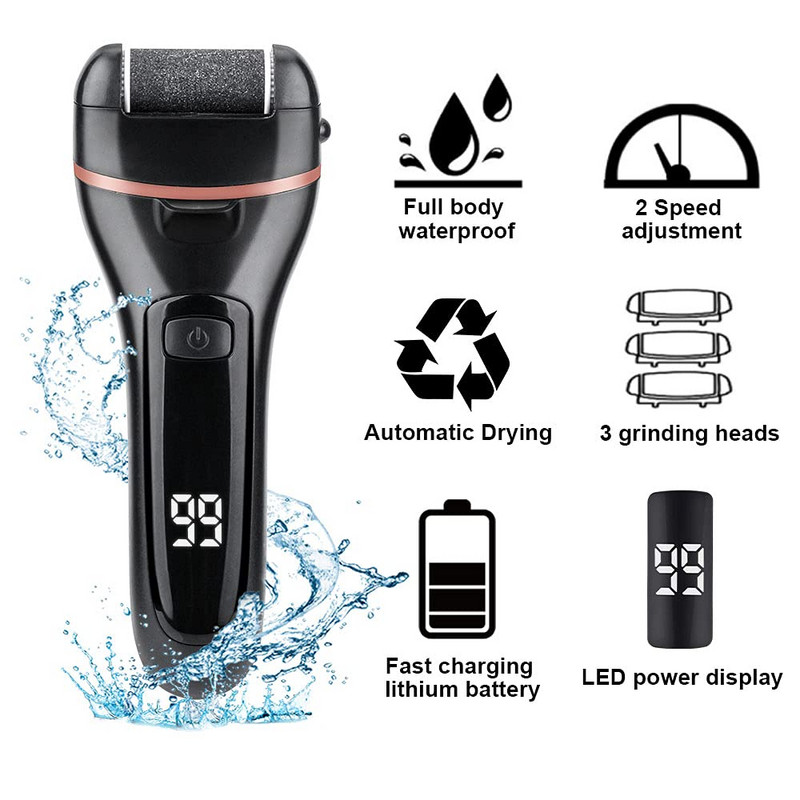 1+8 sada nových elektrických pilníkov na chodidlá na brúsenie päty, nástroje na pedikúru, profesionálna sada nástrojov na starostlivosť o nohy, odstraňovač odumretej stvrdnutej kože a mozoľov