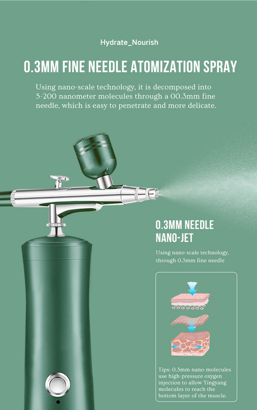 Deguonies purkštuko mini oro kompresoriaus rinkinys Oro šepetėlio dažų purškimo pistoletas Nagų dailės tatuiruotės amatų tortas nano rūko rūko purkštuvas