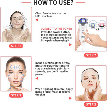 Ултразвукова мини HIFU подмладяване на кожата RF стягаща лифтинг терапия Грижа за кожата LED против бръчки Ултразвукова грижа за лицето Красота