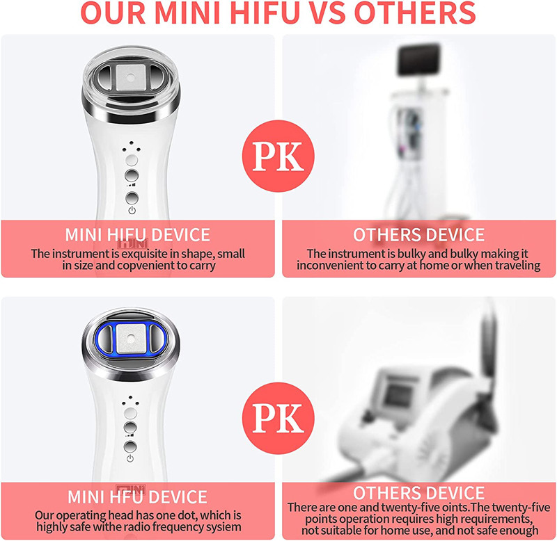 Ultrahangos Mini HIFU bőrfiatalító RF feszesítő lifting terápia bőrápoló LED ránctalanító ultrahangos arcápolás szépségápolás