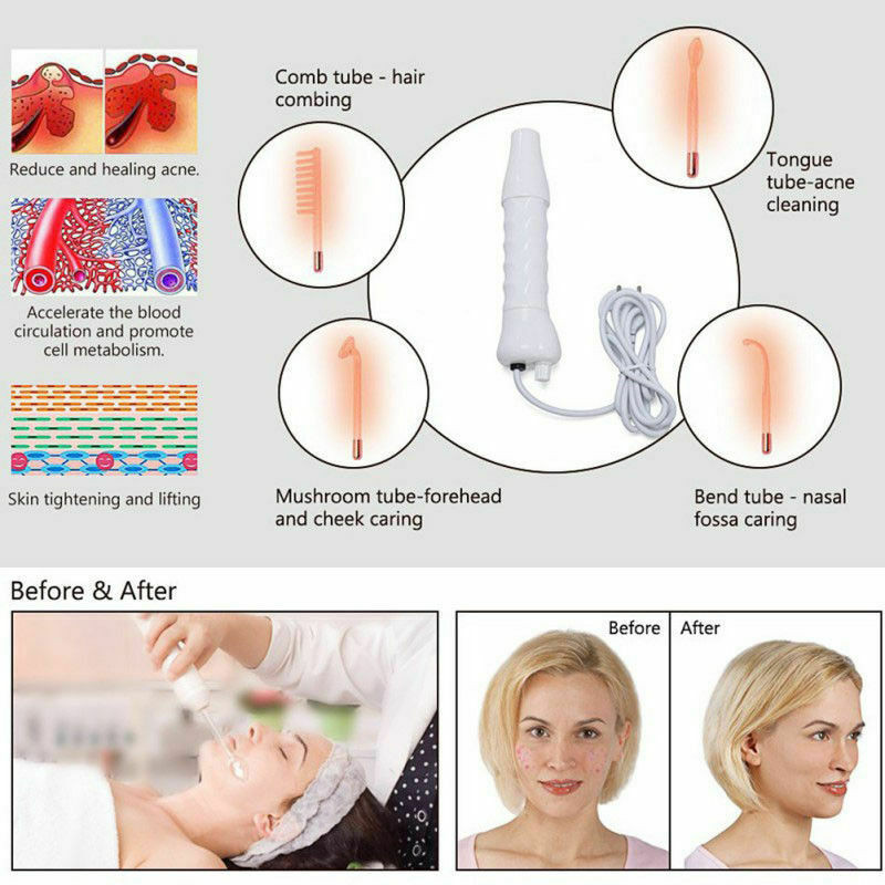High Frequency Beauty Skin Care Arckezelés Spa Szalon akne Kozmetikai műszer Masszázs Relaxáció ózon elektroterápia fésű arcápolás