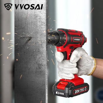 VVOSAI QY-Series 2 Speed 3/8-Inc 20V Electric Screwdriver Mini Driver 25+1Ρυθμίσεις ροπής Τρυπάνι μπαταρίας Επαναφορτιζόμενο ηλεκτρικό εργαλείο