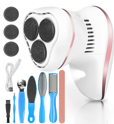 Râpă electrică pentru picioare Râpă electrică anti-calus cu 6 role și 2 viteze - Reîncărcabilă prin USB, impermeabilă, pentru îngrijirea picioarelor.