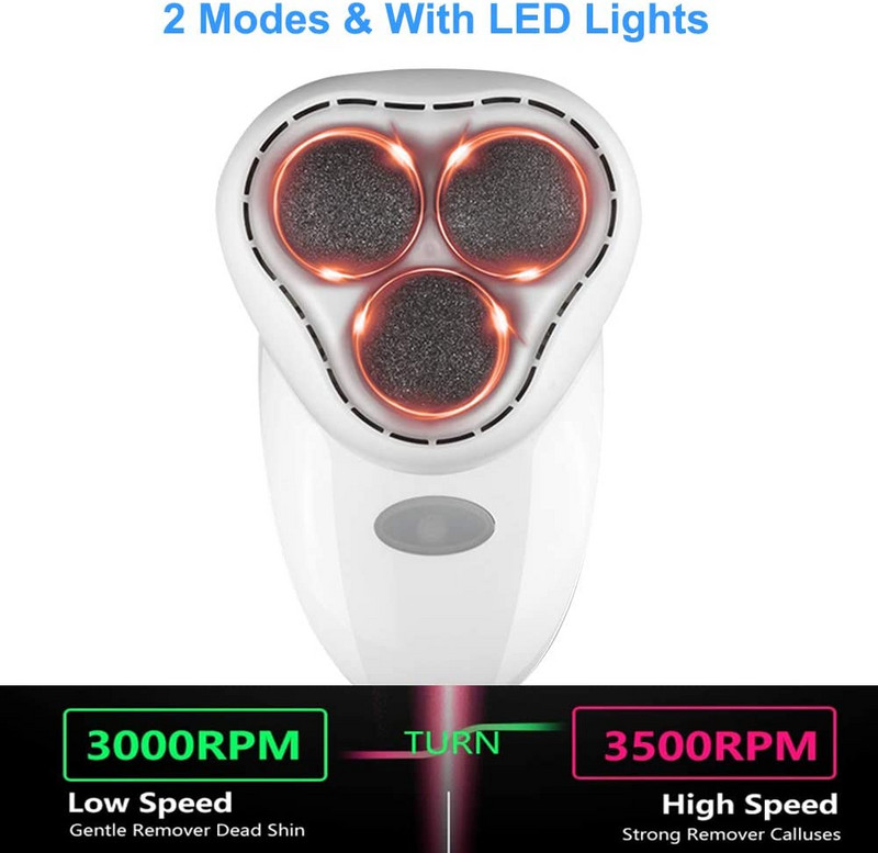 Râpă electrică pentru picioare Râpă electrică anti-calus cu 6 role și 2 viteze - Reîncărcabilă prin USB, impermeabilă, pentru îngrijirea picioarelor.