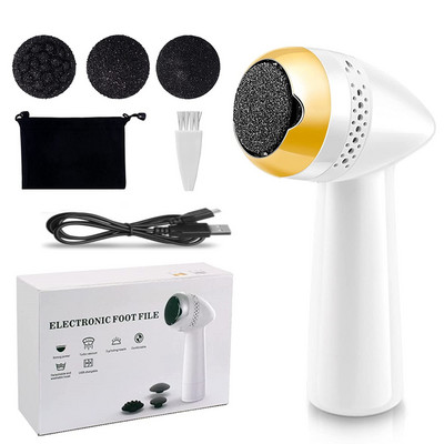 Új elektromos pedikűr sima bőrkeményedés eltávolító USB töltőtalp sarokcsiszoló reszelőkhöz, hordozható tiszta ápolószer