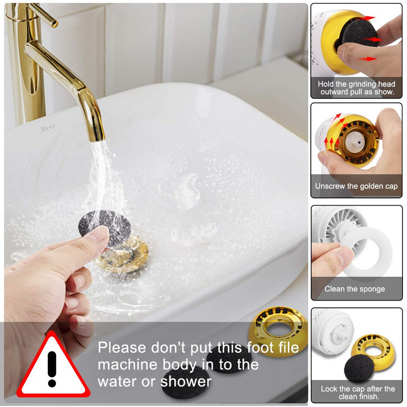 Új elektromos pedikűr sima bőrkeményedés eltávolító USB töltőtalp sarokcsiszoló reszelőkhöz, hordozható tiszta ápolószer