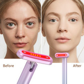 4 az 1-ben Red Light Therapy arcbőrápoló eszköz arcra Nyak EMS mikroáramú arcmasszázs öregedésgátló bőrfeszesítő szépségpálca