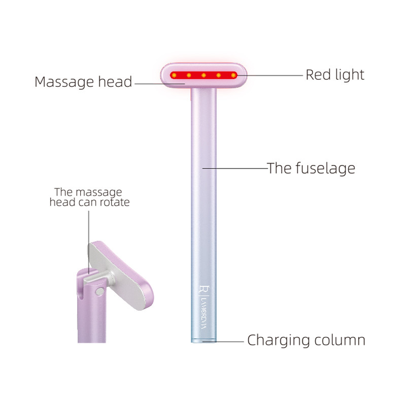4 az 1-ben Red Light Therapy arcbőrápoló eszköz arcra Nyak EMS mikroáramú arcmasszázs öregedésgátló bőrfeszesítő szépségpálca
