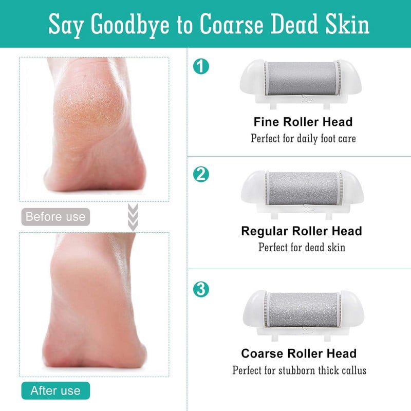 Napunjena električna turpija za stopala za pete Brušenje alata za pedikuru Profesionalni alat za njegu stopala Sredstvo za uklanjanje mrtve tvrde kože žuljeva Učinkovito