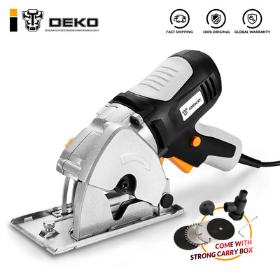 DEKO 85 mm-es mini elektromos körfűrész BMC BOX elektromos szerszámok biztonságos kettős kapcsolóval famegmunkáláshoz