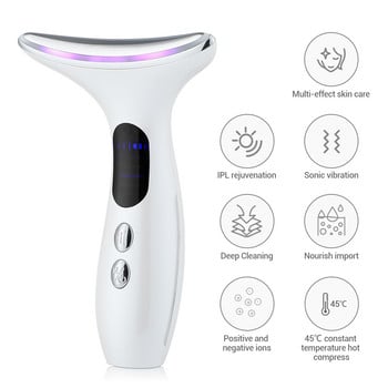 EMS Microcurrent Neck Beauty Device LED Photon Firming Rejuvenation Face Anti Wrinkle Thin Double Chin Грижа за кожата Масажор за лице