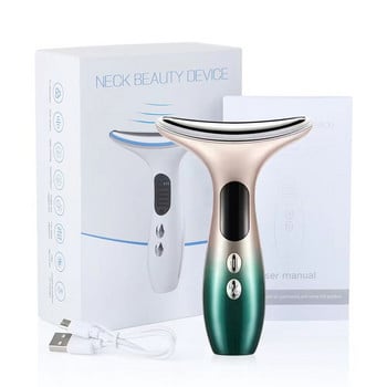 EMS Neck Face Lifting Beauty Device 3 Colors LED Photon Therapy Skin Tighten Reduce Double Chin Anti Writkle Remove Skin Care