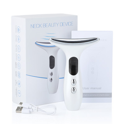 EMS Neck Face Lifting Beauty Device 3 Colors LED Photon Therapy Skin Tighten Reduce Double Chin Anti Wrinkle Remove Skin Care
