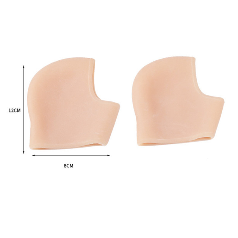 2 бр. Силиконови чорапи за пети Гел Подложка за грижа за краката с дупки Крака Напукана кожа Овлажняваща грижа за краката Защитен ръкав против напукване