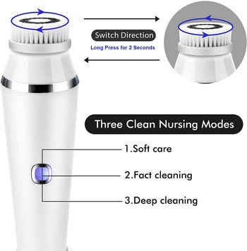 Beauty Electric Facial Cleansing Brush Face Spa Massager Waterproof Spin Sonic Απολεπιστική Βούρτσα Scrubber Προσώπου Μηχάνημα περιποίησης δέρματος