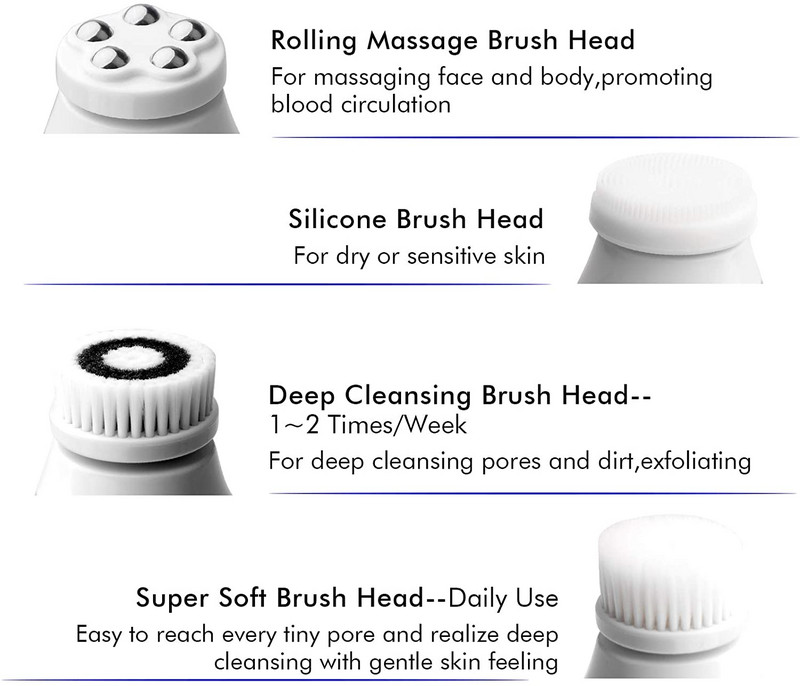 Beauty elektromos arctisztító kefe Face Spa Massager vízálló Spin Sonic hámlasztó arcradír kefe bőrápoló gép