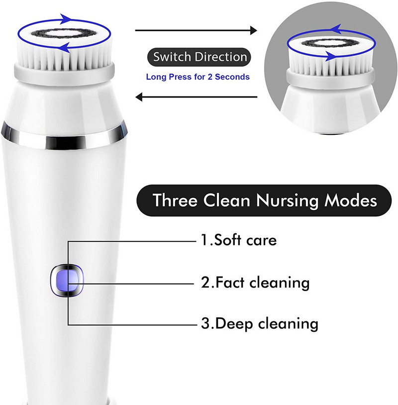Beauty elektromos arctisztító kefe Face Spa Massager vízálló Spin Sonic hámlasztó arcradír kefe bőrápoló gép