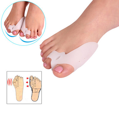 2Pcs=1Pair Силиконов гел Bunion Big Toe Separator Разпръсквач Облекчава болките в краката Foot Hallux Valgus Correction Масаж Инструменти за педикюр