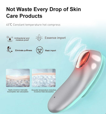 Silicone Sonic Face Scrubber Brush Skin Care Ultrasonic Cleaner Αδιάβροχη βούρτσα καθαρισμού προσώπου Remove Blackhead Beauty Massager