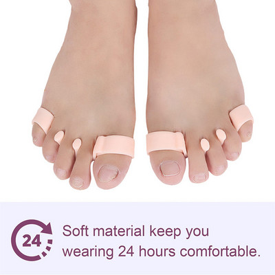 Pexmen 2/4 buc. Gel separator pentru degetele de la picioare îndreptat pentru suprapunerea degetelor în ciocan Distanțier de protecție pentru corectarea degetelor de la picioare.