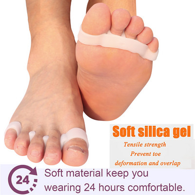 Pexmen 2/4 buc. Gel separator pentru degetele de la picioare îndreptat pentru suprapunerea degetelor în ciocan Distanțier de protecție pentru corectarea degetelor de la picioare.