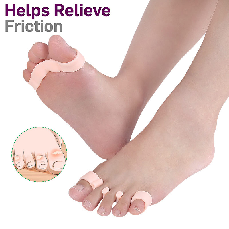 Pexmen 2/4 buc. Gel separator pentru degetele de la picioare îndreptat pentru suprapunerea degetelor în ciocan Distanțier de protecție pentru corectarea degetelor de la picioare.