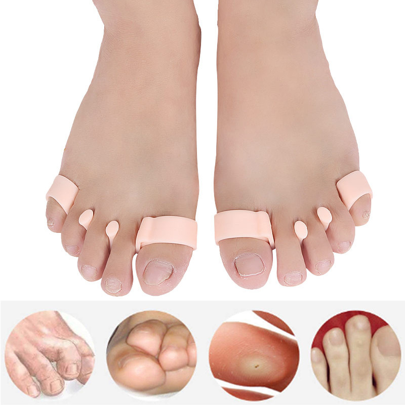 Pexmen 2/4 buc. Gel separator pentru degetele de la picioare îndreptat pentru suprapunerea degetelor în ciocan Distanțier de protecție pentru corectarea degetelor de la picioare.