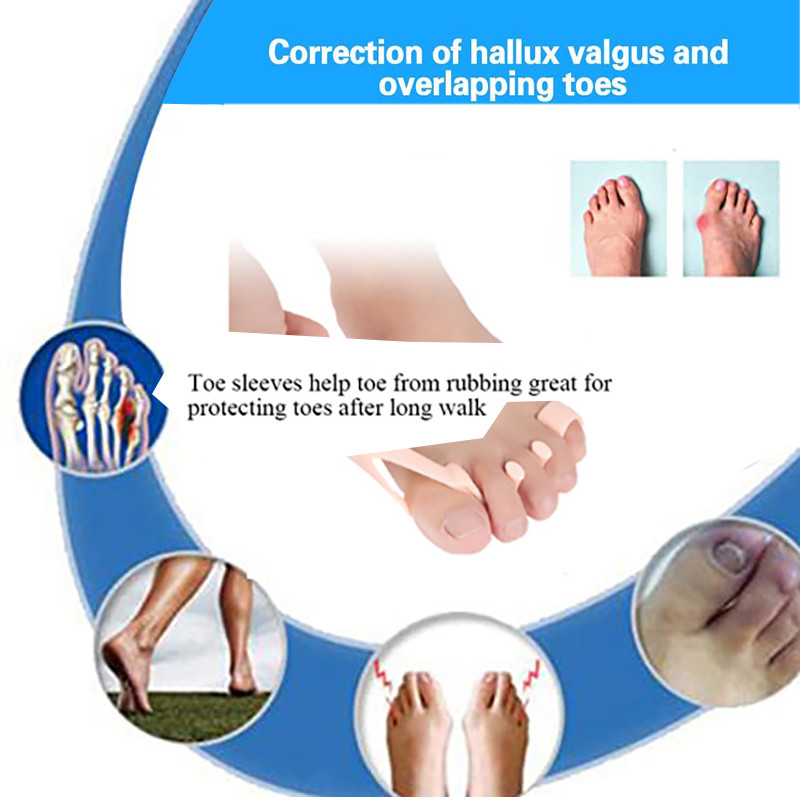 Pexmen 2/4 buc. Gel separator pentru degetele de la picioare îndreptat pentru suprapunerea degetelor în ciocan Distanțier de protecție pentru corectarea degetelor de la picioare.