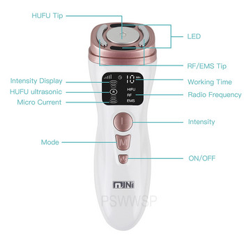 Mini HIFU Machine υπερήχων Facial Massager RF EMS Microcurrent Lift Firm Tightening Anti Wrinkle Face Beauty Skin Care Tools