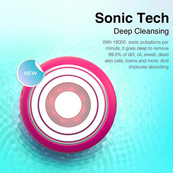 Smart Sonic Електрическа четка за почистване на лице Дълбоко почистваща ексфолиация на кожата Водоустойчив силиконов скрубер за лице Масажор за кожата на лицето