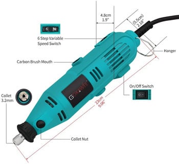 Τρυπάνι GOXAWEE Mini Electric Grinder Engraver Pen Rotary Tools for Dremel Accessories λείανση, κοπή, ξυλογλυπτική, λείανση