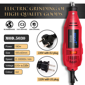 BDCAT 180W Mini Grinder Hand Drill Power Tools Ηλεκτρικό μίνι τρυπάνι γυαλιστικό μηχάνημα με περιστροφικό εργαλείο Dremel Accessories Kit