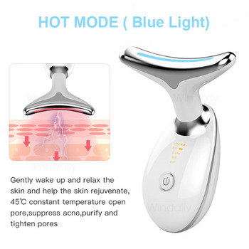 Συσκευή ομορφιάς προσώπου λαιμού LED Red Light Therapy Skin Tighten Reduce Double Chin Rritle Remove Lifting Massager Skin Care Tools
