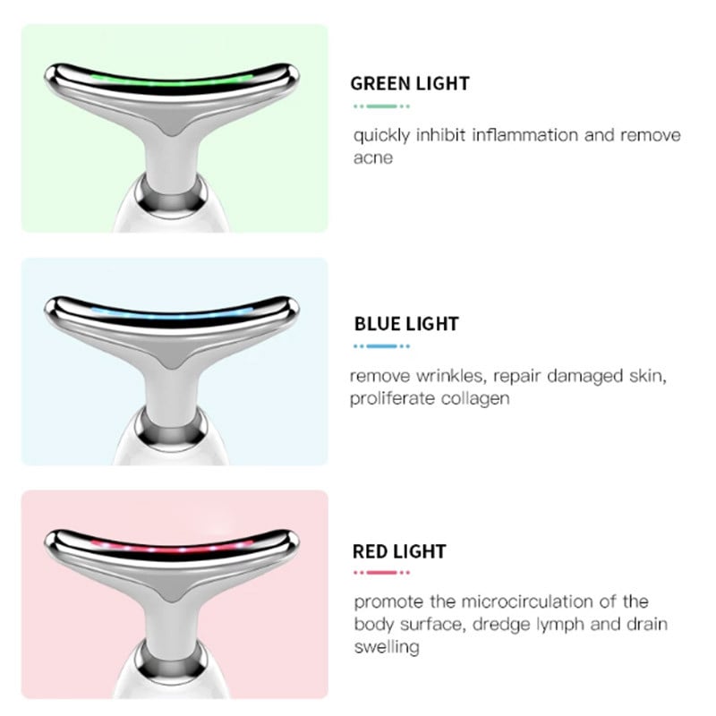 Neck Face Beauty Device LED Red Light Therapy Bőrfeszesítés Csökkenti a dupla állú ráncokat Eltávolítás Lifting Masszírozó Bőrápoló eszközök